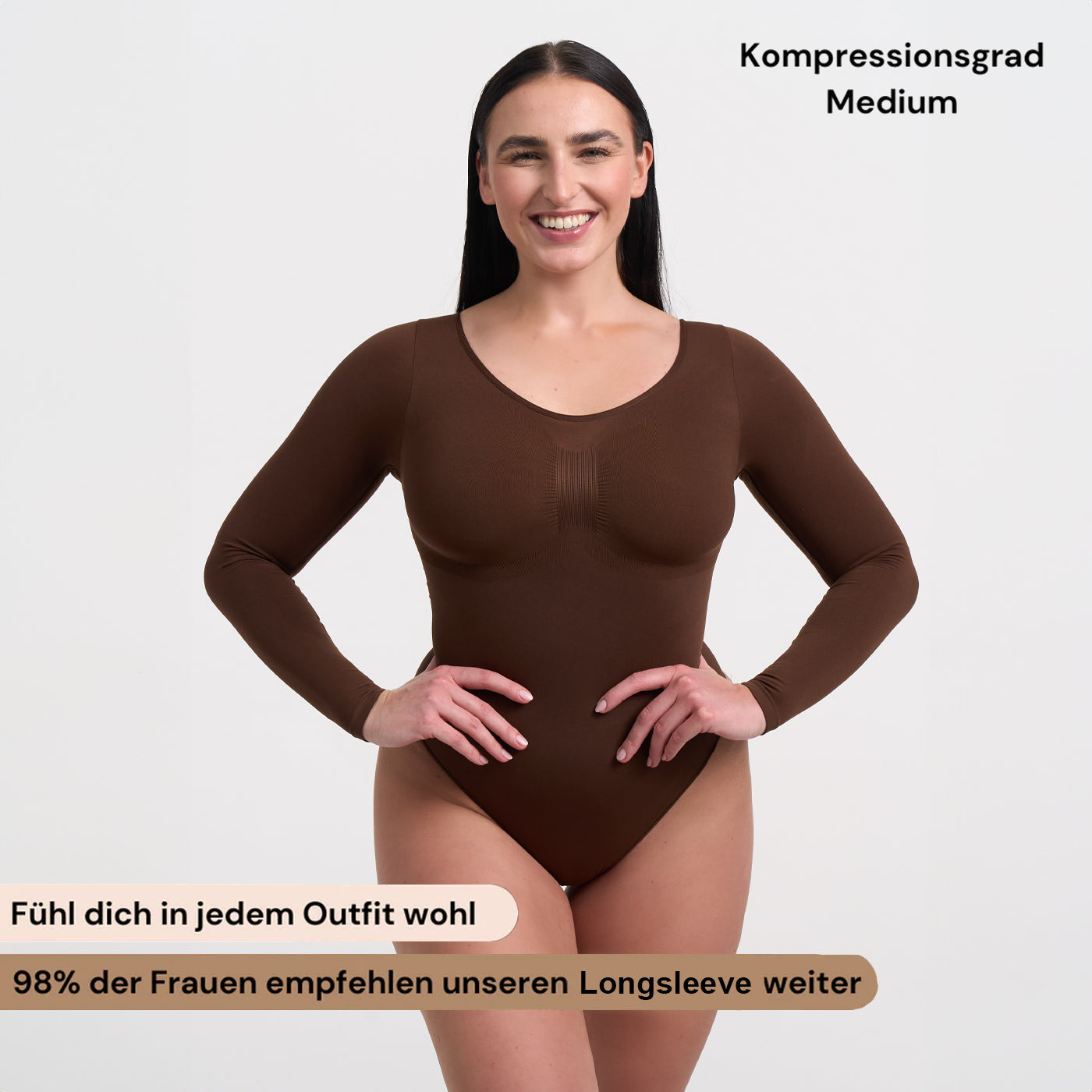 Bodysuit Sculpting Shapewear Longsleeve mit String - Mid Season