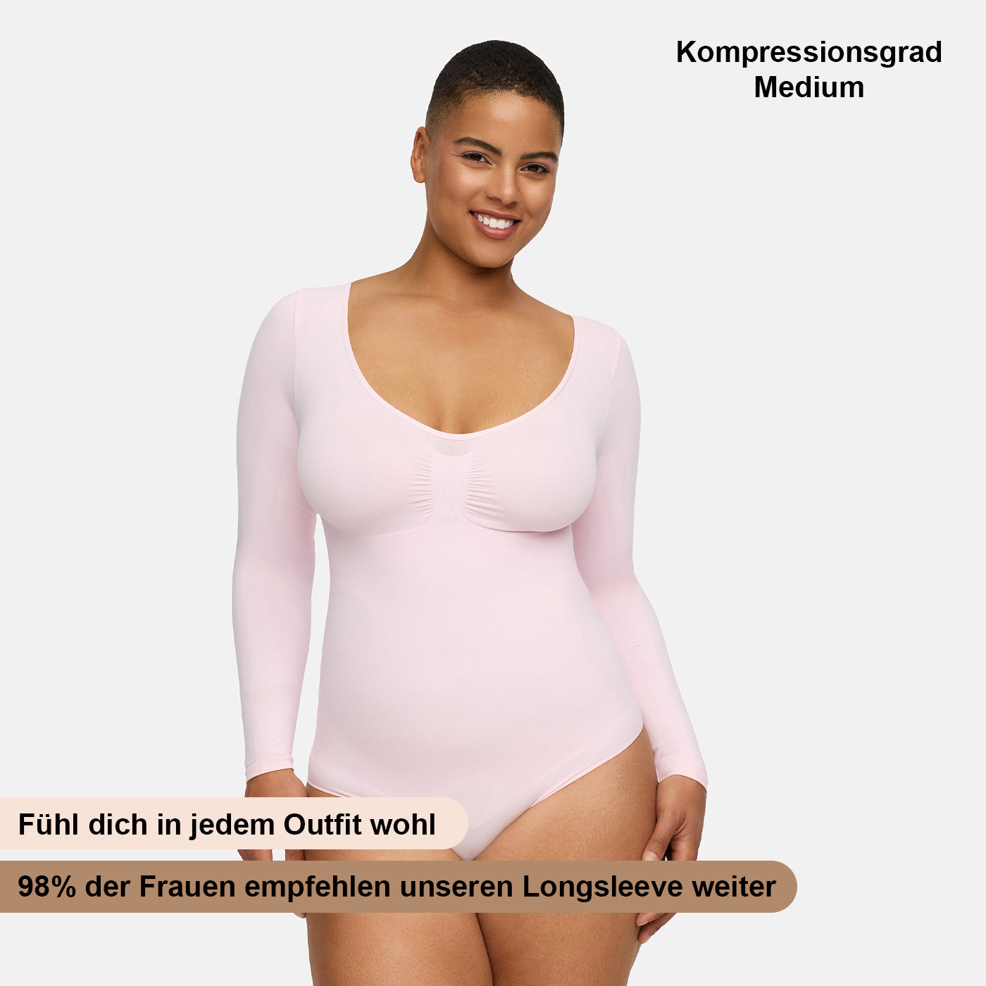 Bodysuit Sculpting Shapewear Longsleeve mit String - Secret Sale