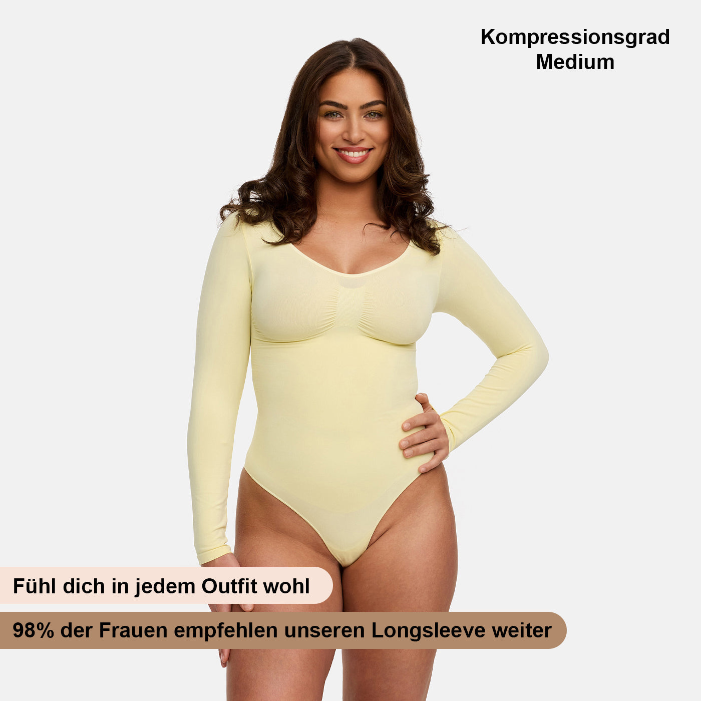 Bodysuit Sculpting Shapewear Longsleeve mit String - Secret Sale
