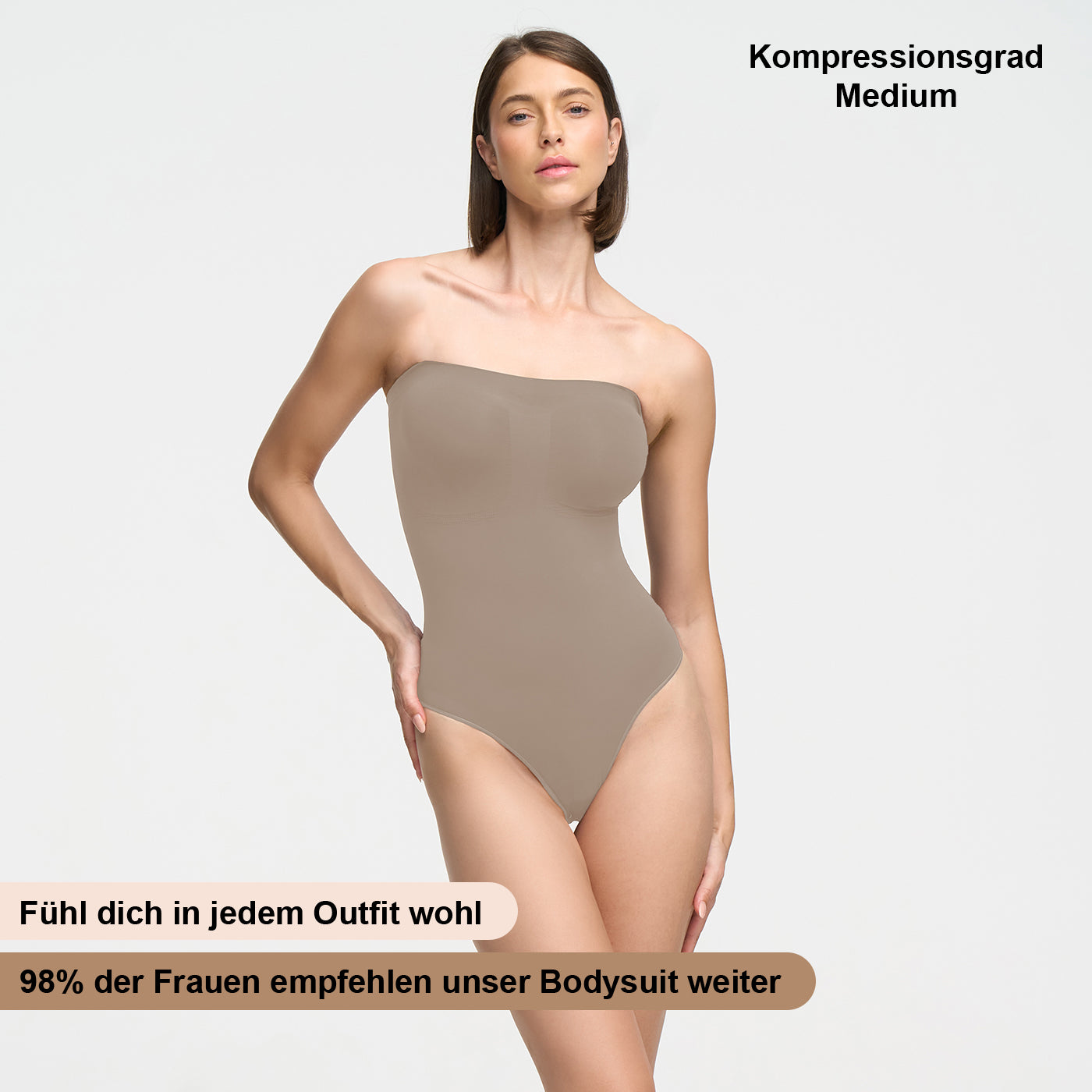 Bodysuit Sculpting Shapewear Longsleeve mit String