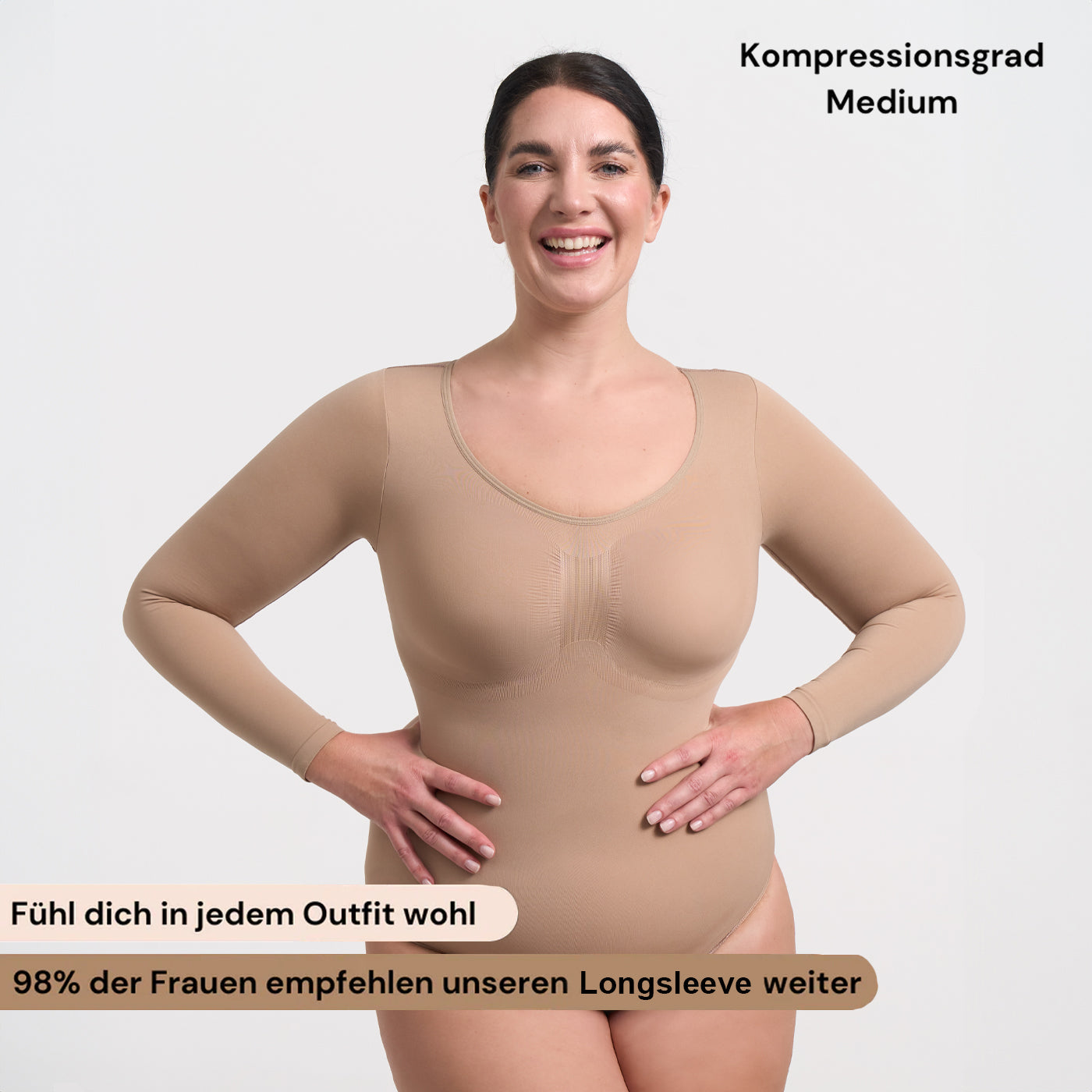 Bodysuit Sculpting Shapewear Longsleeve mit String - Mid Season