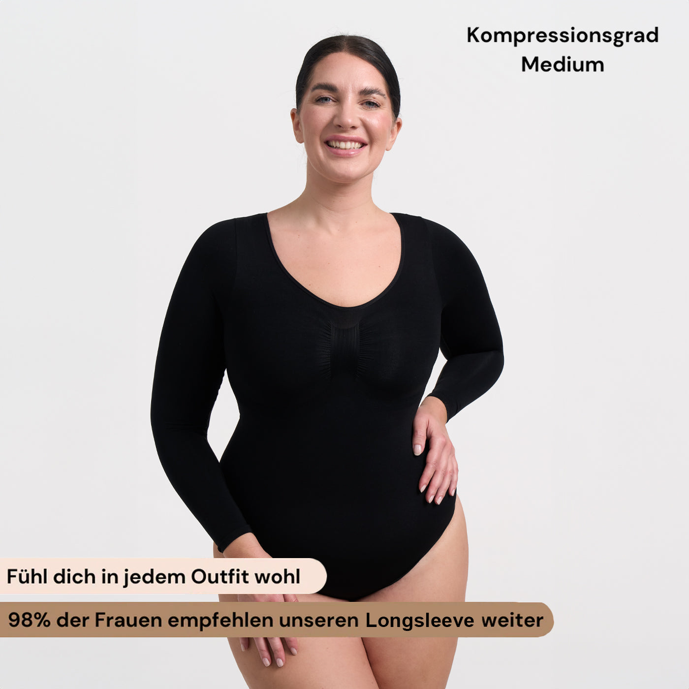 Bodysuit Sculpting Shapewear Longsleeve mit String - Mid Season